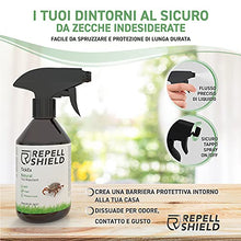 Carica l&#39;immagine nel visualizzatore di Gallery, RepellShield Spray Repellente Zecche Uomo per Pelle, Vestiti e Casa - Antizecche Uomo Spray per Escursioni - Spray Antiparassitario e Antizanzare Giardino - Efficiente Spray Antipulci per Ambienti