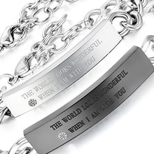 Carica l&#39;immagine nel visualizzatore di Gallery, OIDEA Bracciale Braccialetto per Coppia Lovers in Acciaio Inox... - Ilgrandebazar