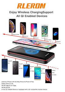 RLERON Power Bank 25000mAh Wireless, Caricabatterie Portatile con 2 Rosso - Ilgrandebazar