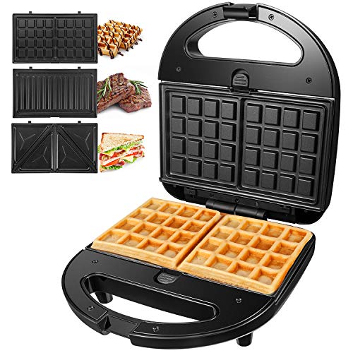 OSTBA Tostiera Sandwich Maker, piastre per panini 3 in 1, Cool Touch Waffles...