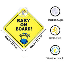 Carica l&#39;immagine nel visualizzatore di Gallery, Wildauto Bimbo a Bordo Baby on Board Sign con Ventosa,Adesivi per...