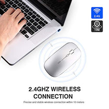 Carica l'immagine nel visualizzatore di Gallery, INPHIC Mouse Wireless Ricaricabile, Ottico Mini Argento chiaro
