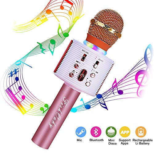 Microfono Karaoke Bluetooth Wireless, FISHOAKY 4.1 Portatile Gold - Ilgrandebazar