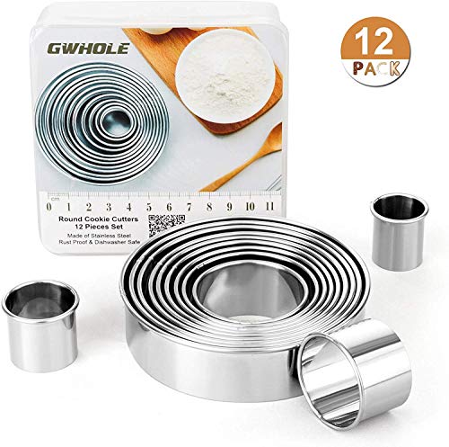 Gwhole Set di 12 Coppapasta Rotondo Acciaio Inox Tagliapasta Aperta Tondo...