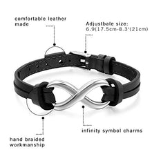 Carica l&#39;immagine nel visualizzatore di Gallery, Oidea Bracciale Braccialetto per Uomo Donna in Pelle Nero - Ilgrandebazar