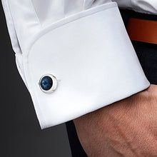 Carica l&#39;immagine nel visualizzatore di Gallery, MERIT OCEAN Uomo Stile Elegante Cuff Link Super Brillante Cristallo Blu - Ilgrandebazar