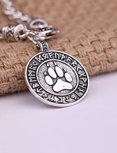 Carica l'immagine nel visualizzatore di Gallery, fishhook Wicca Talisman Rune Orso Zampa Stampe Ciondolo Regalo Catena...