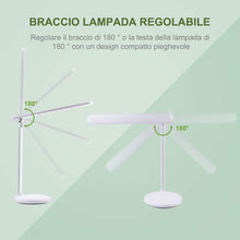 Carica l&#39;immagine nel visualizzatore di Gallery, Lampada Scrivania 36 LED USB, Ricaricabile con 180° Moderno, Bianco