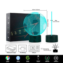 Carica l&#39;immagine nel visualizzatore di Gallery, luce di notte del calcio 3D LED, lampada visiva dell&#39;illusione ottica - Ilgrandebazar