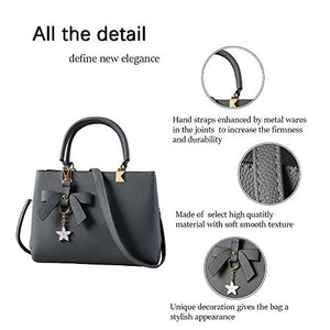 URAQT Borsa a Mano Donna, Borse a Spalla Donna in PU Pelle, #3 Grigio