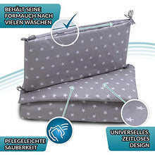 Carica l&#39;immagine nel visualizzatore di Gallery, Paracolpi lettino 4 lati 420 x 30 cm, Rosa bianco COTONE + MINKY grigio