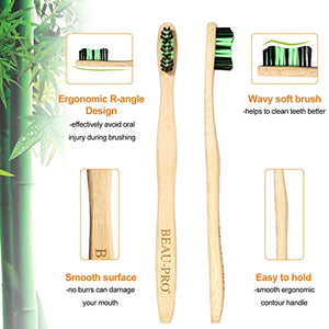 Spazzolino Bamboo, Bamboo Toothbrushes Confezione da 6, - Ilgrandebazar