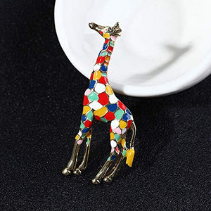 AILUOR Giraffe Spilla, Smalto Spilla s Animale Sveglio Multicolore - Ilgrandebazar