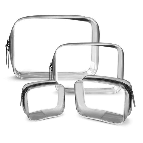 4 Pezzi Borsa Cosmetici Trasparente, Impermeabile S,M,L,XL, Transparent - Ilgrandebazar