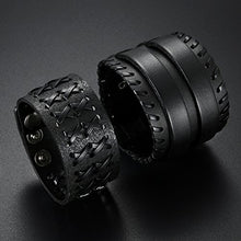 Carica l&#39;immagine nel visualizzatore di Gallery, OIDEA Bracciale Bangles per Uomo in Pelle Fibbia Lega... - Ilgrandebazar
