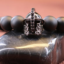 Carica l&#39;immagine nel visualizzatore di Gallery, COAI Bracciale Bolo da Uomo In Vera Pelle Intrecciata con Perle in Onice Elmo