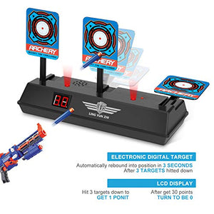 Keten Bersaglio Elettrico per Nerf Guns, Auto-Reset Intelligent Light Nero