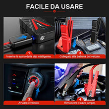 Carica l&#39;immagine nel visualizzatore di Gallery, BuTure Avviatore Batteria Auto, 1500A 13800mAh Portatile Avviatore Emergenza per Auto/Moto (Motori Fino a 6.0L Benzina/5.0L)