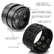 Carica l&#39;immagine nel visualizzatore di Gallery, OIDEA Bracciale Bangles per Uomo in Pelle Fibbia Lega... - Ilgrandebazar