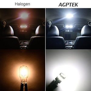 AGPTEK Lampadina a LED 10x T10 12 SMD 2835 CANBUS 6000K W5W 168 194 Nero