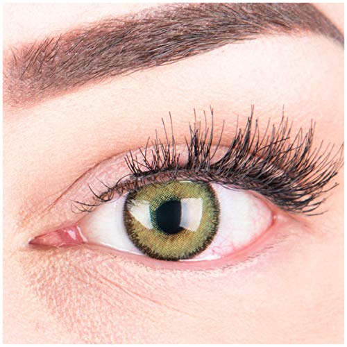 GLAMLENS Lenti a contatto colorate verdi Mirel Green - mensili - con porta...