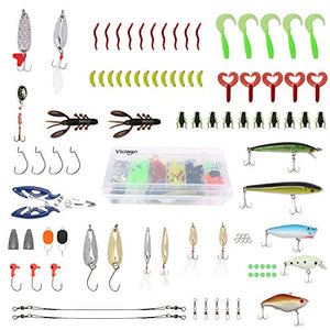 Vicloon Esche da Pesca, 120 Pezzi Artificiali Pesca Contiene...