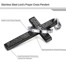 Carica l&#39;immagine nel visualizzatore di Gallery, Sailimue Gioielli in Acciaio Inossidabile Ciondolo Croce Collana Catena Nero