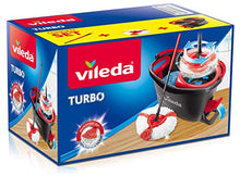 Carica l&#39;immagine nel visualizzatore di Gallery, Vileda Turbo Sistema Lavapavimenti Rotante con Manico Telescopico e Fiocco, 55 - 130 cm, Rosso/Nero