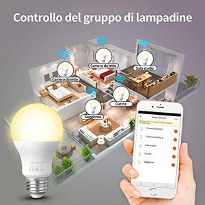 Lampadina Smart E27 AISIRER WiFi Intelligente 9W Due Lampadine