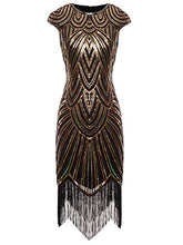 Carica l'immagine nel visualizzatore di Gallery, FAIRY COUPLE Vestito Gatsby Donne 1920s Abito Anni 20 M, A Black Gold - Ilgrandebazar