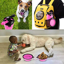 Carica l'immagine nel visualizzatore di Gallery, MATT SAGA Bottiglia d'Acqua e Cibo per Cane, Viaggio Portatile Rosa