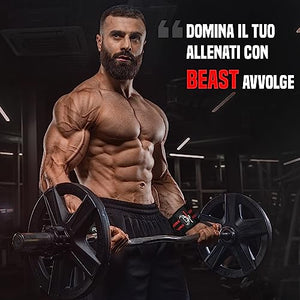 BEAST RAGE Polsiere Palestra Sollevamento Fasce da Polso Cinghie Donna & Uomo Polsini Palestra Per Gym Bodybuilding Crossfit Calistenics,Polsini, bendaggi per il polso