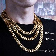 Carica l&#39;immagine nel visualizzatore di Gallery, KRKC&amp;CO Collana Cubana in Acciaio 10mm 12mm Hip Hop a Catena Cubana... - Ilgrandebazar