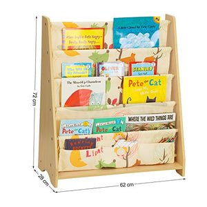 SONGMICS Libreria di Tessuto per Bambini, a 4 Livelli per...