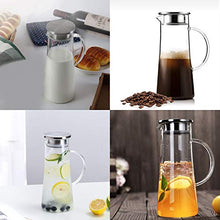 Carica l'immagine nel visualizzatore di Gallery, Brocche e Caraffe,BOQO Caraffa Vetro,Coperchio in Acciaio Inox,Brocca...