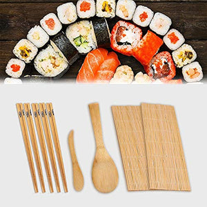 Kit per fare sushi in bambù, 9 pezzi, tappetino arrotolare il sushi,...