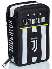 Carica l&#39;immagine nel visualizzatore di Gallery, Astuccio 3 Scomparti Juventus, Best Match, Bianco e Nero, con penne, matite,...