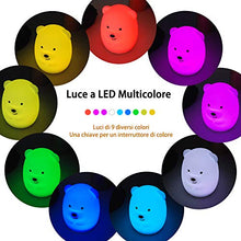 Carica l&#39;immagine nel visualizzatore di Gallery, Luce Notturna Bambini in Silicone Morbido Safe Lampada da Comodino 9 Colori... - Ilgrandebazar