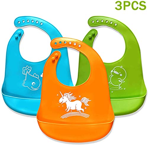 Bavaglini Silicone, Bavaglino 3pcs, Silicone bavaglini per bambini - Ilgrandebazar