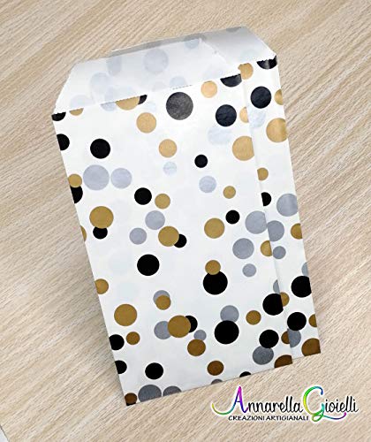 50 pezzi Sacchetti carta pois, 8x14 centimetri, confettata, bustine carta,... - Ilgrandebazar