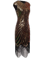 Carica l'immagine nel visualizzatore di Gallery, FAIRY COUPLE Vestito Gatsby Donne 1920s Abito Anni 20 M, A Black Gold - Ilgrandebazar