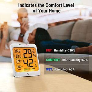 ThermoPro TP53 Termometro Igrometro Interno Misuratore di Umidità e...