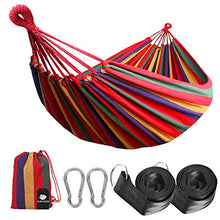 Carica l&#39;immagine nel visualizzatore di Gallery, Anyoo Amaca in Cotone da Esterno per Giardino Portatile Campagna Rosso/Giallo