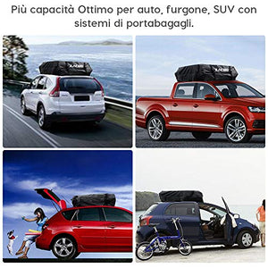 Zacro 425L Borsa Portatutto per Tetto Dell'auto Car Rooftop Cargo Bag Black A