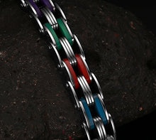 Carica l&#39;immagine nel visualizzatore di Gallery, Vnox Acciaio Inossidabile Silicone muskuloese Bicicletta Catena Multicolore - Ilgrandebazar