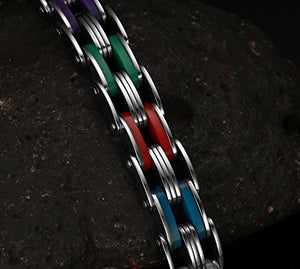 Vnox Acciaio Inossidabile Silicone muskuloese Bicicletta Catena Multicolore - Ilgrandebazar
