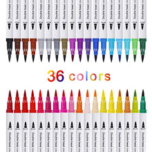 Carica l&#39;immagine nel visualizzatore di Gallery, Pennarelli Acquarelli Colore Brush Pen Doppio 36 Pezzi con Punta 36 Colori - Ilgrandebazar