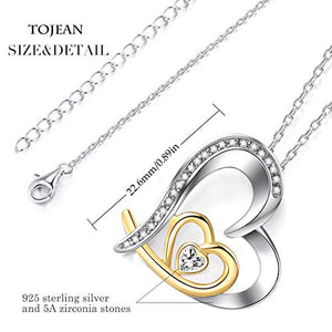 Tojean, orecchini a perno in argento Sterling 925, regalo Cuore A White - Ilgrandebazar