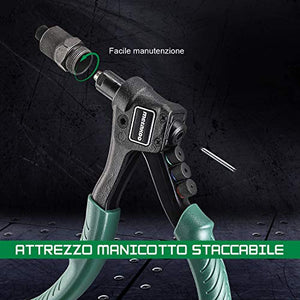 Rivettatrice, METAKOO Pistola per Rivetti con 40 Rivetti, Testine MHR01H