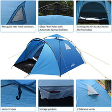 Carica l'immagine nel visualizzatore di Gallery, Qomolo Tenda da Campeggio per 3-4 Persone, Antivento e Impermeabile, Facile...